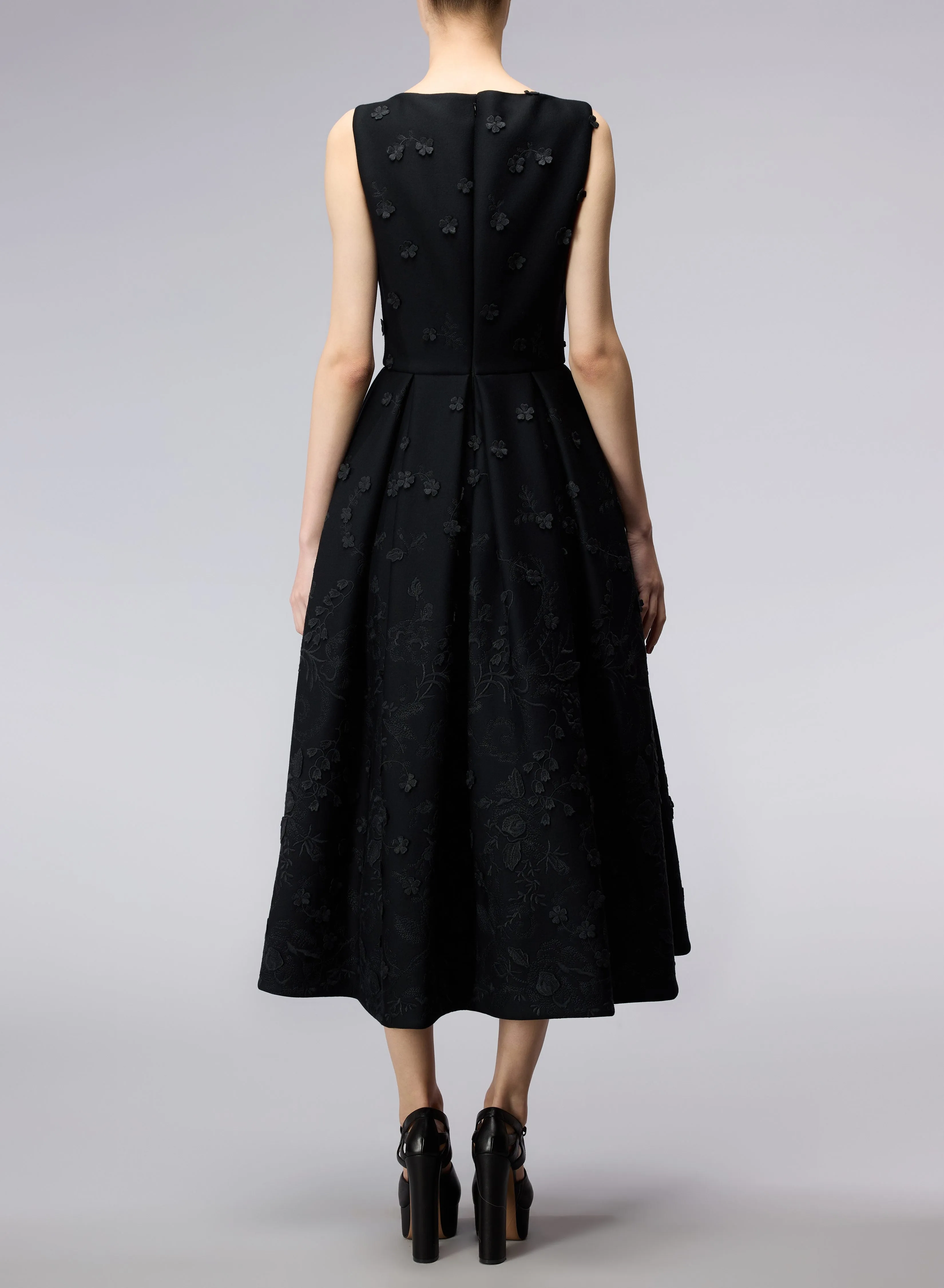 3D Embroidered Scuba Dress