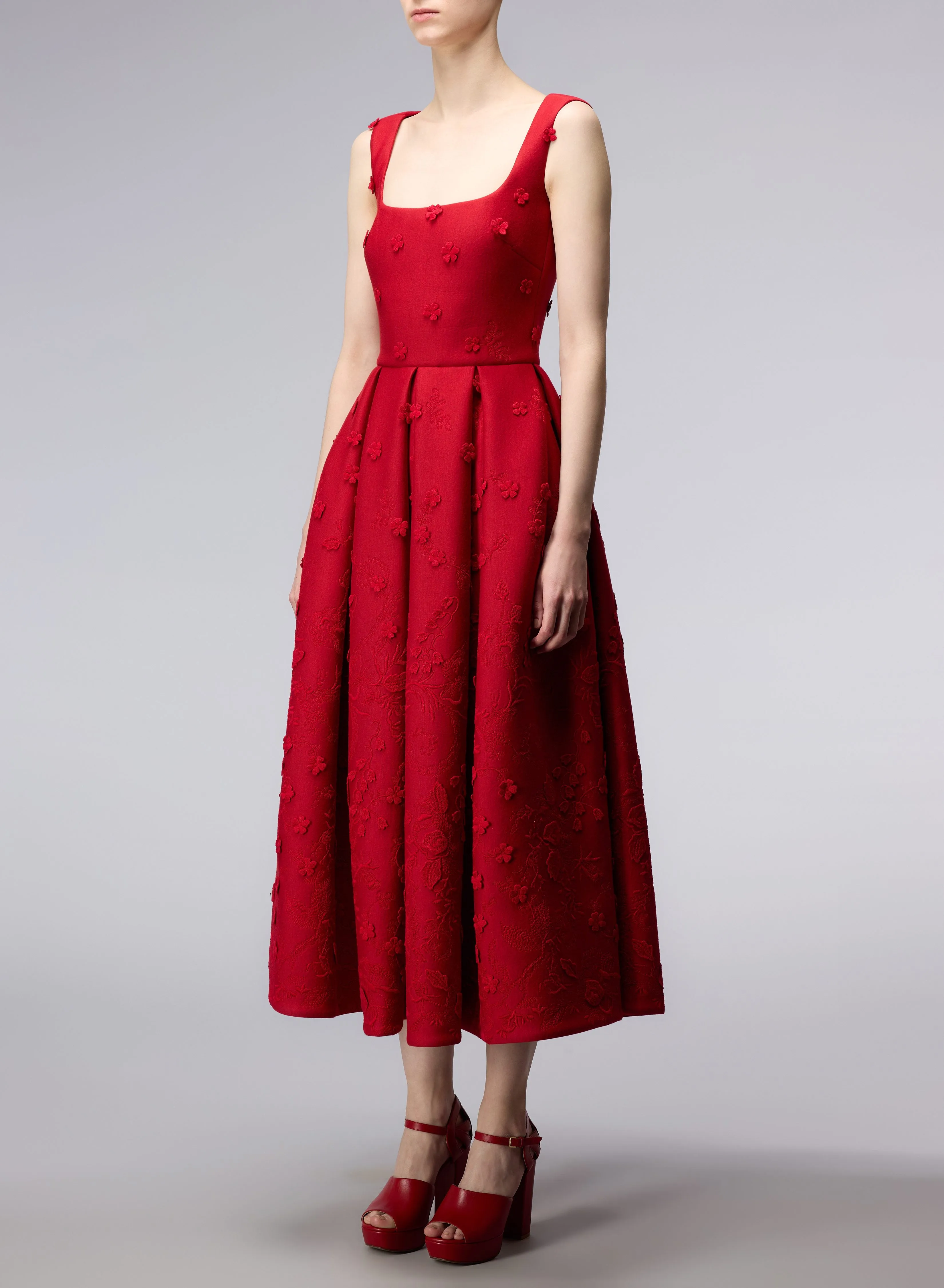 3D Embroidered Scuba Dress