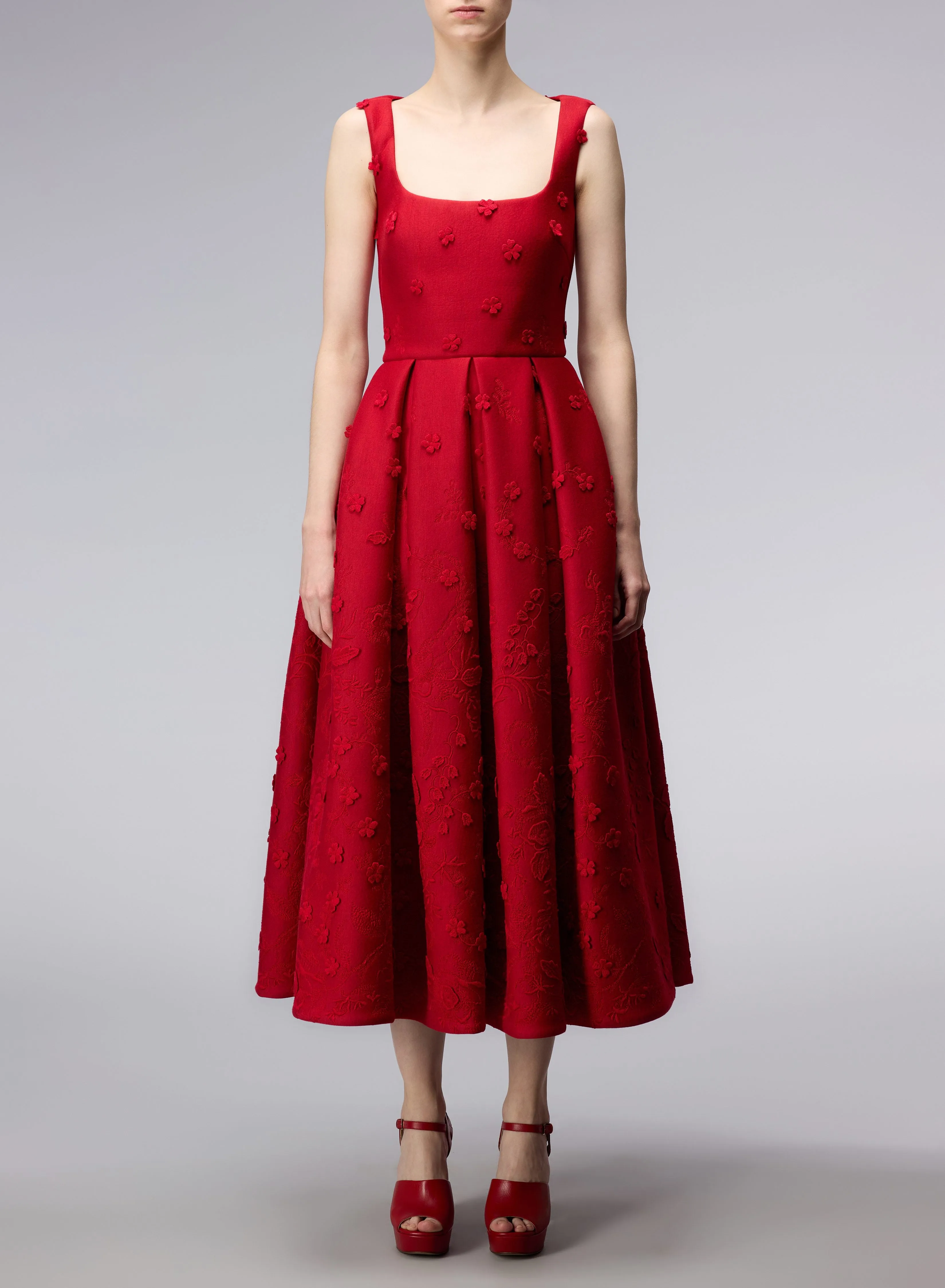 3D Embroidered Scuba Dress