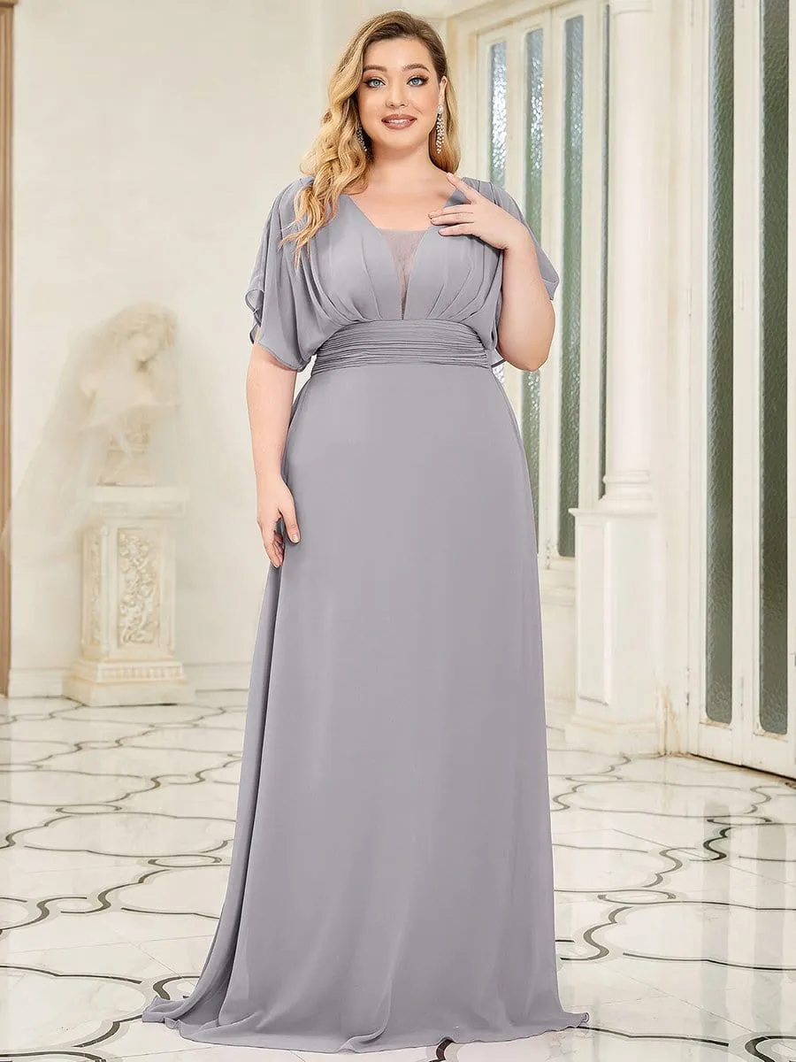 A-Line Short Sleeve Maxi Dress