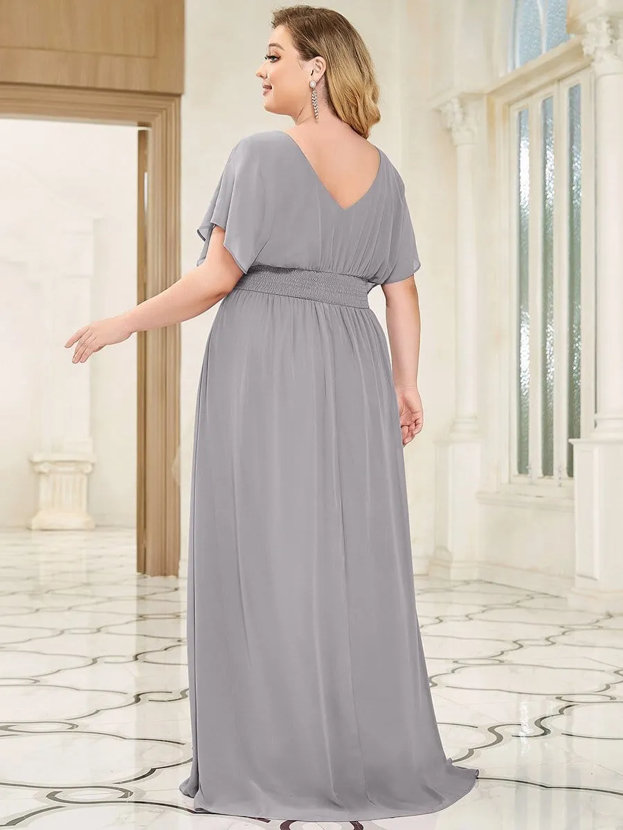 A-Line Short Sleeve Maxi Dress
