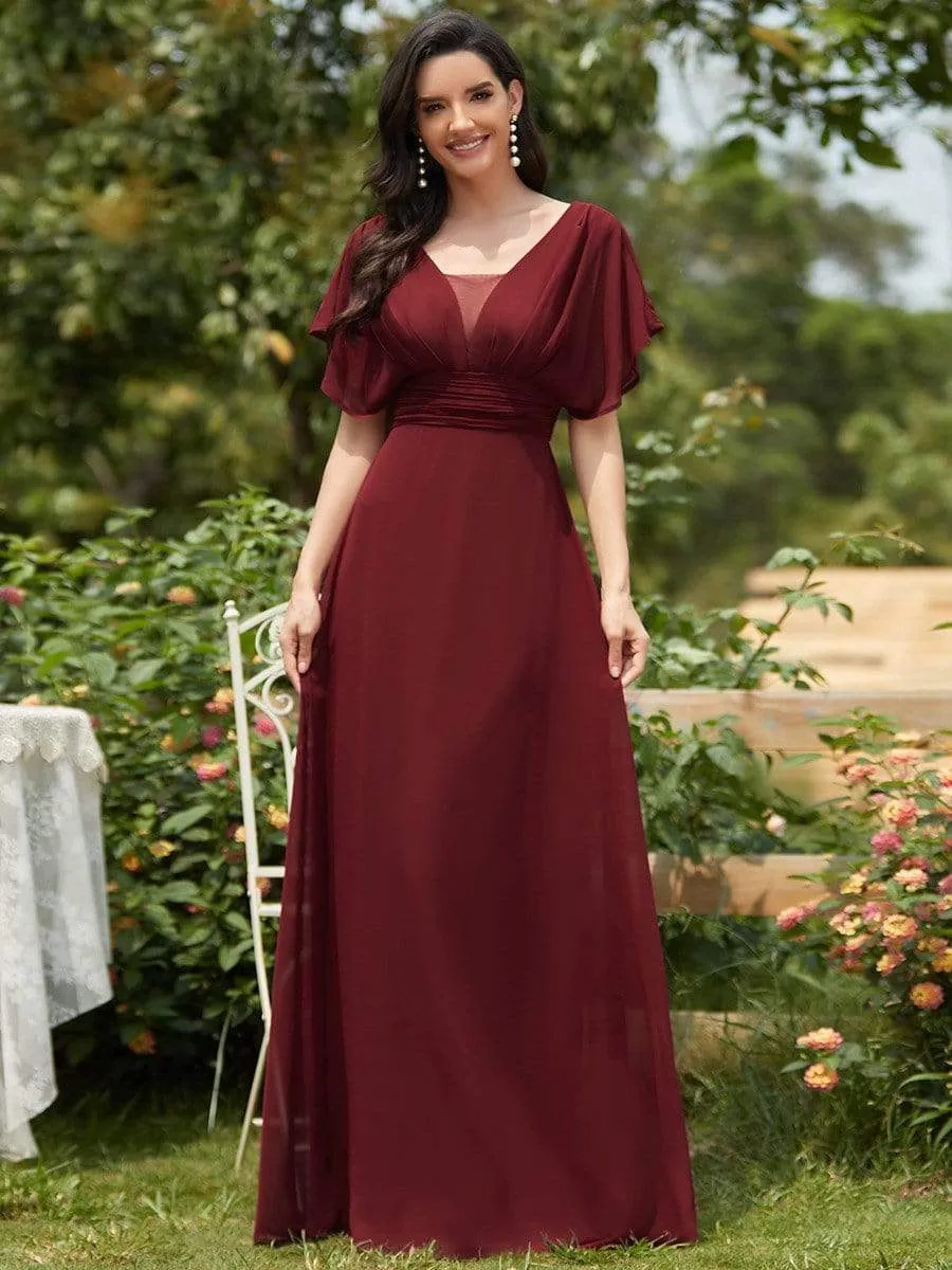 A-Line Short Sleeve Maxi Dress