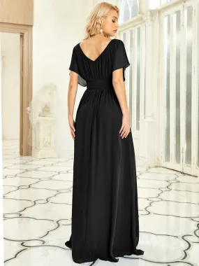 A-Line Short Sleeve Maxi Dress