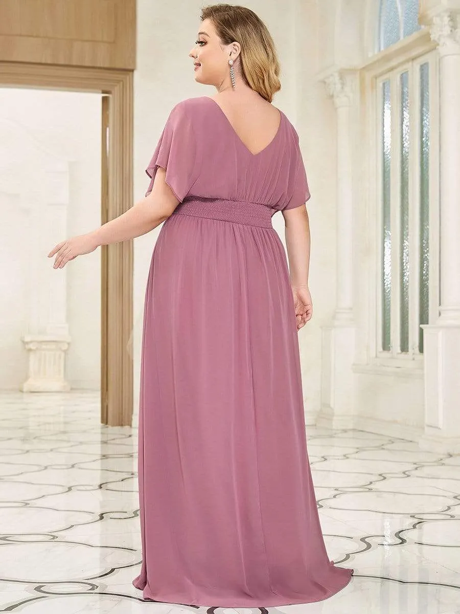 A-Line Short Sleeve Maxi Dress