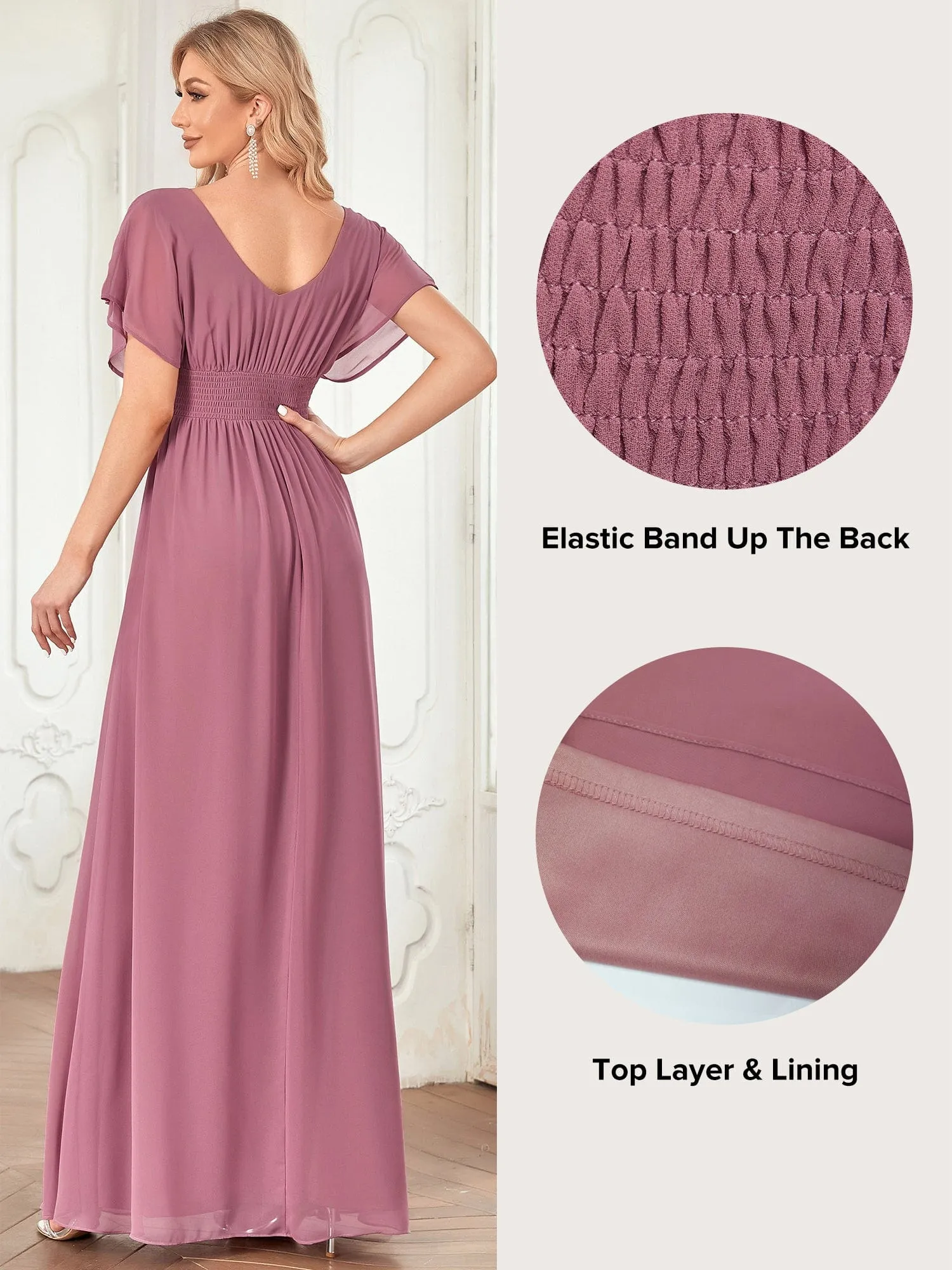 A-Line Short Sleeve Maxi Dress