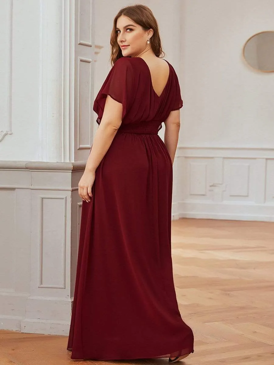 A-Line Short Sleeve Maxi Dress