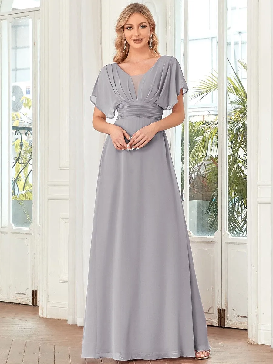 A-Line Short Sleeve Maxi Dress