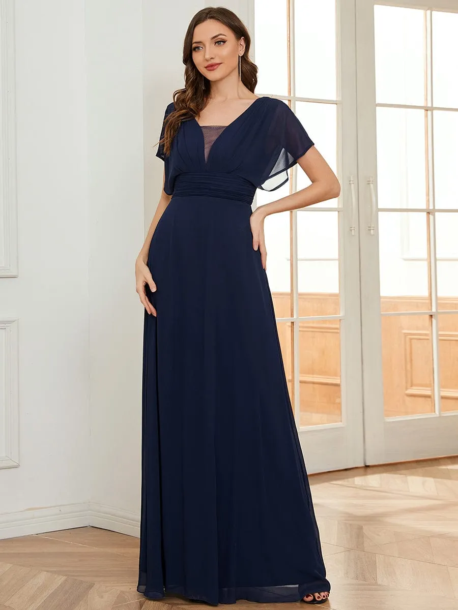 A-Line Short Sleeve Maxi Dress