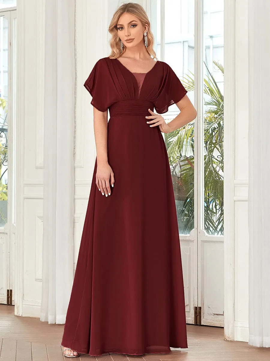 A-Line Short Sleeve Maxi Dress