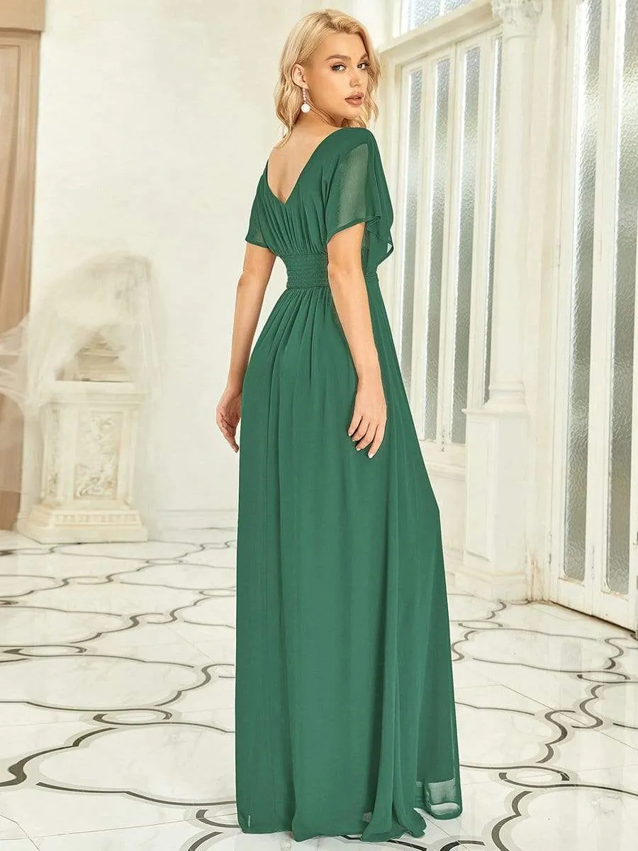 A-Line Short Sleeve Maxi Dress