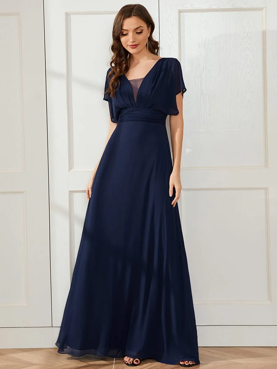 A-Line Short Sleeve Maxi Dress