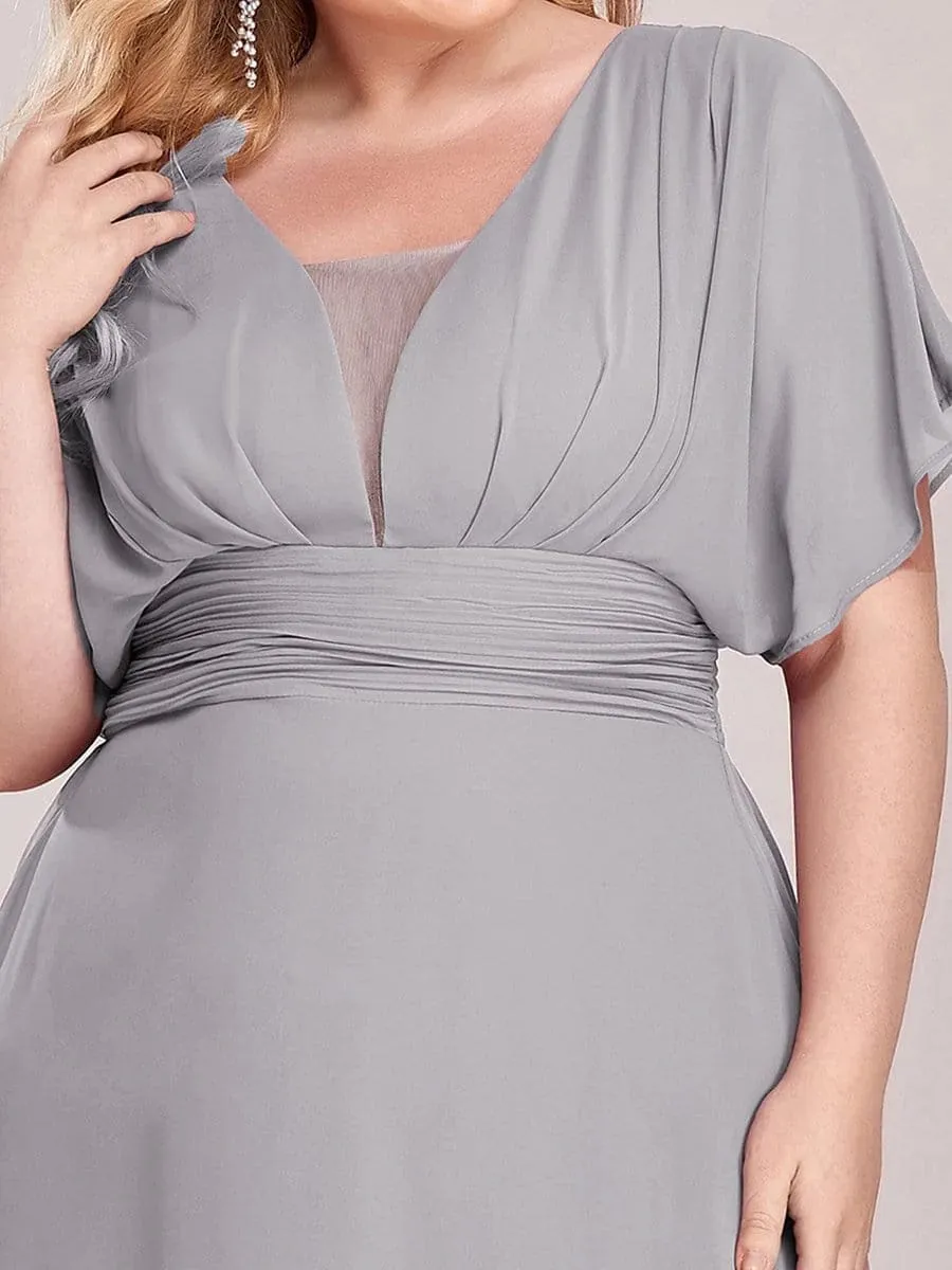 A-Line Short Sleeve Maxi Dress