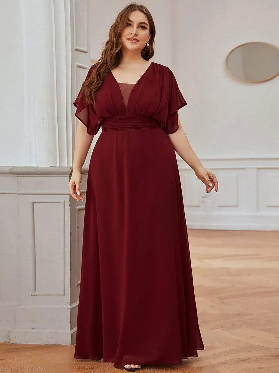 A-Line Short Sleeve Maxi Dress