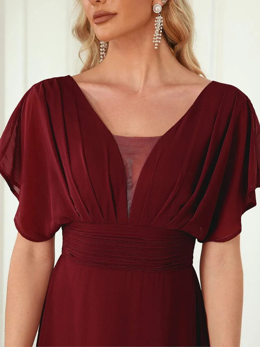A-Line Short Sleeve Maxi Dress