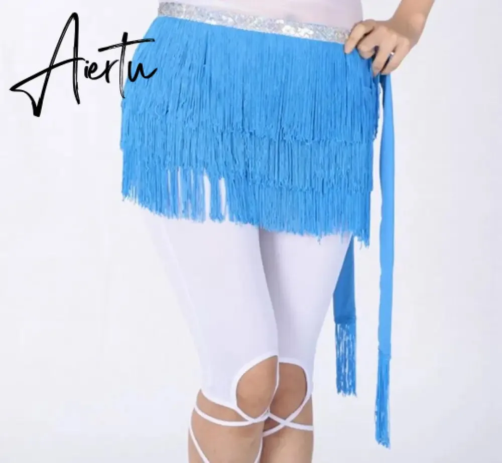Aiertu Belly Dance Hip Scarf Skirt for Women Tassel Fringes Costume Belt Tribal Fringe Wrap Belt Mini Skirts