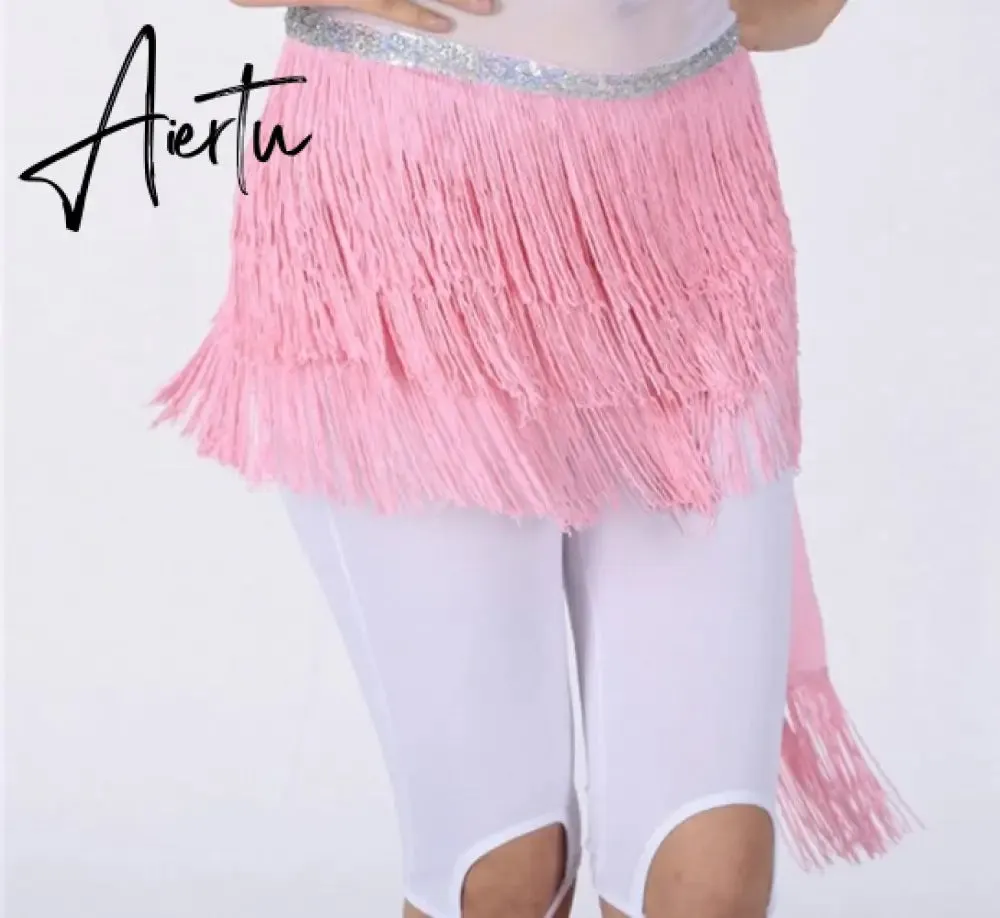 Aiertu Belly Dance Hip Scarf Skirt for Women Tassel Fringes Costume Belt Tribal Fringe Wrap Belt Mini Skirts