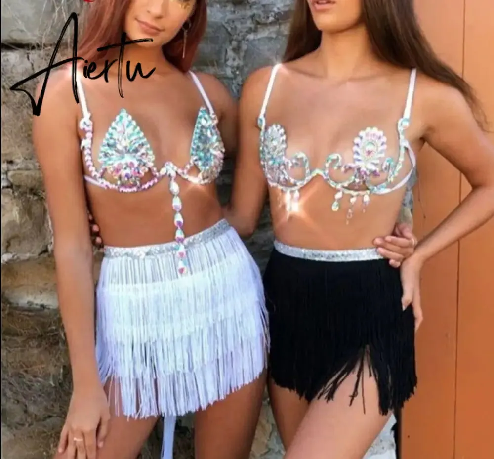 Aiertu Belly Dance Hip Scarf Skirt for Women Tassel Fringes Costume Belt Tribal Fringe Wrap Belt Mini Skirts