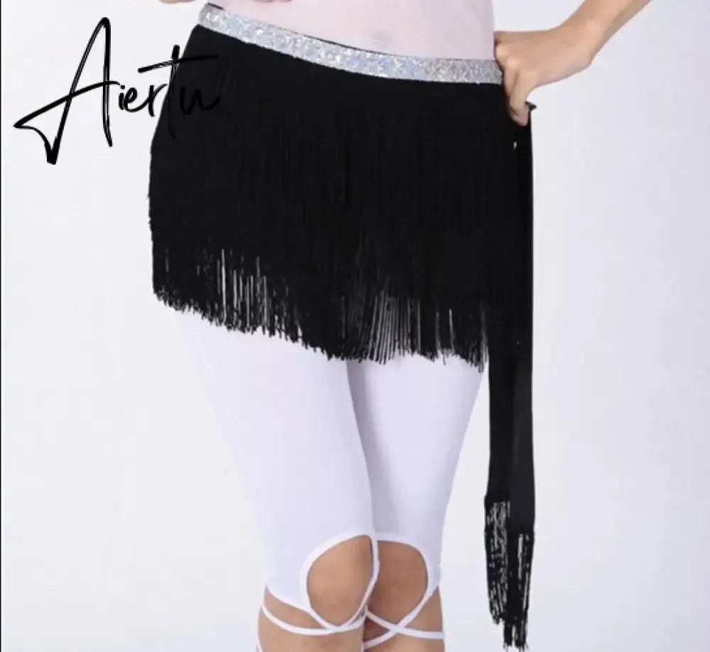 Aiertu Belly Dance Hip Scarf Skirt for Women Tassel Fringes Costume Belt Tribal Fringe Wrap Belt Mini Skirts
