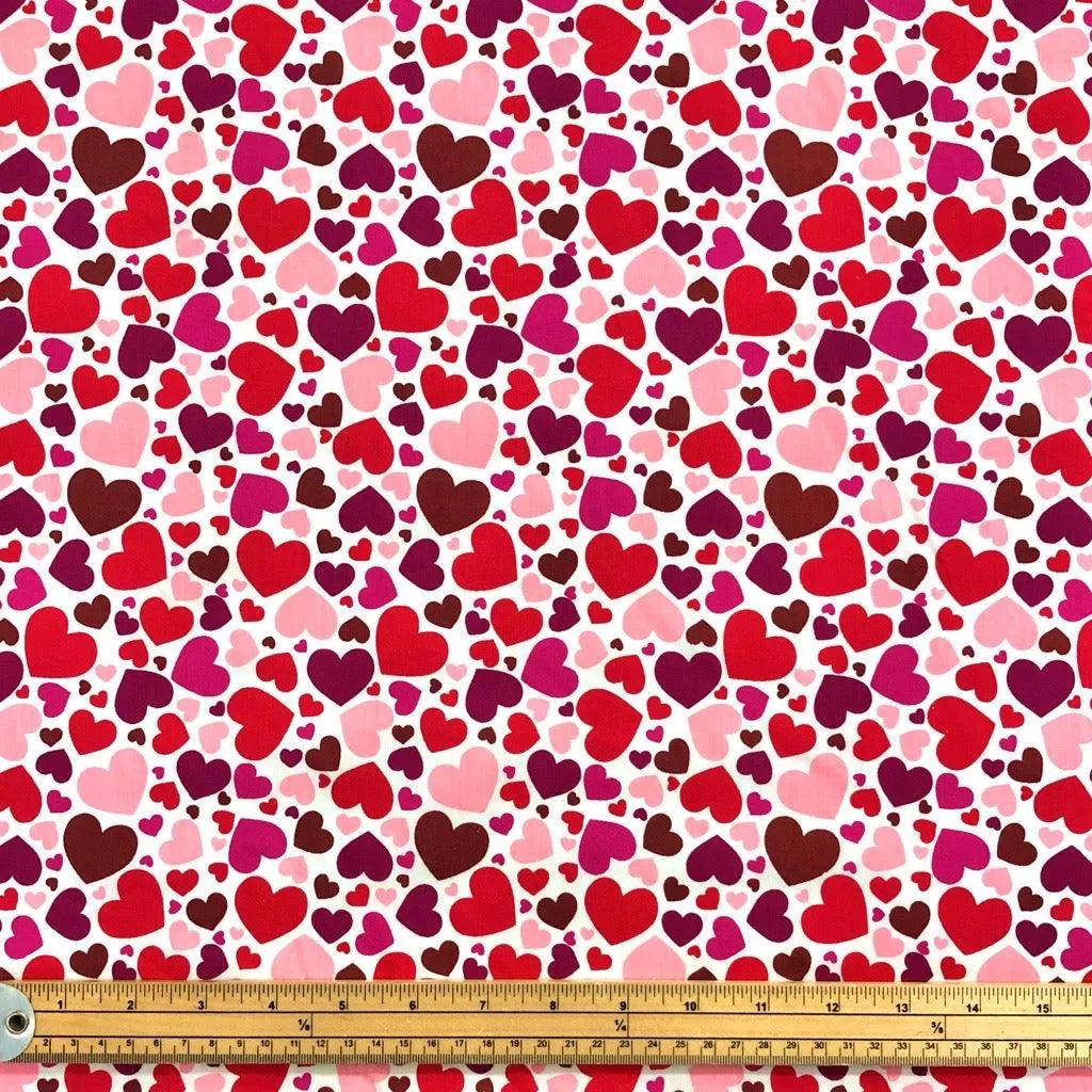 All Over Hearts Polycotton Fabric