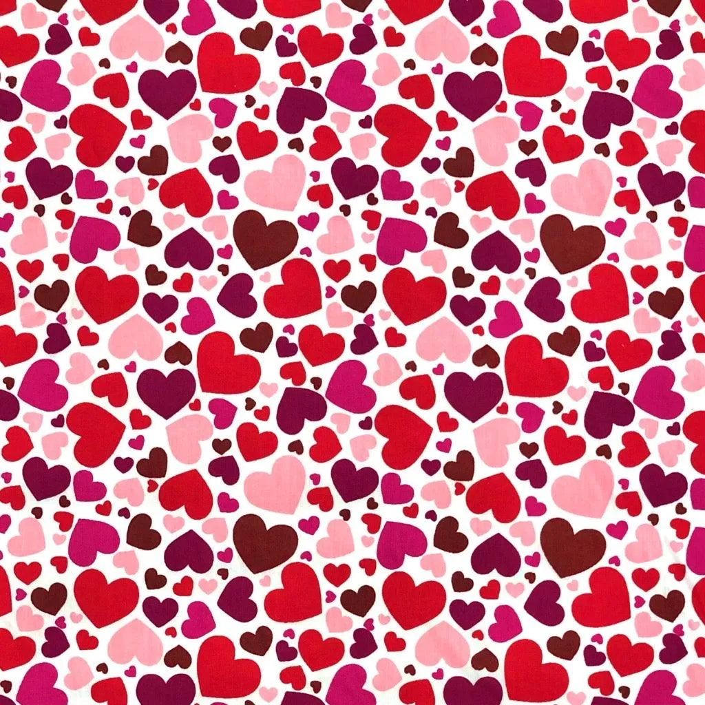 All Over Hearts Polycotton Fabric