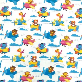 Animals in Aeroplanes Polycotton Fabric
