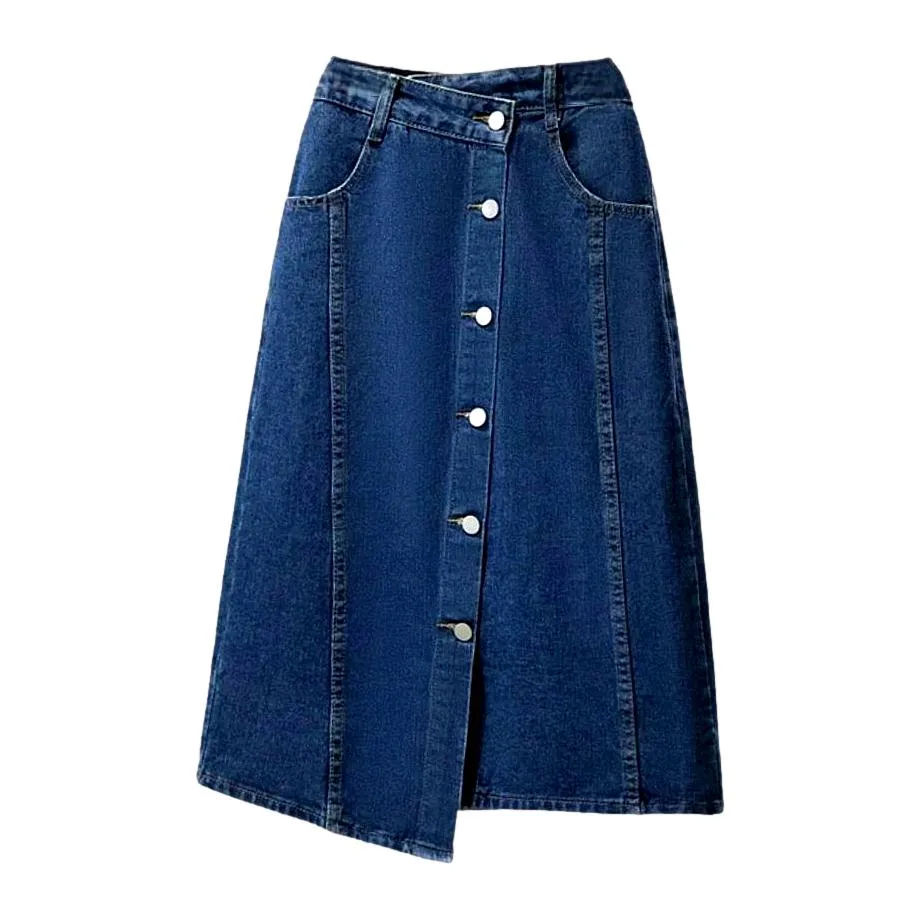 Asymmetric a-line women denim skirt