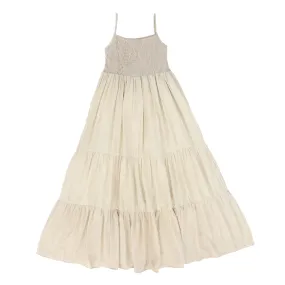 BAMBOO TAN TIERED SMOCKED MAXI JUMPER [FINAL SALE]