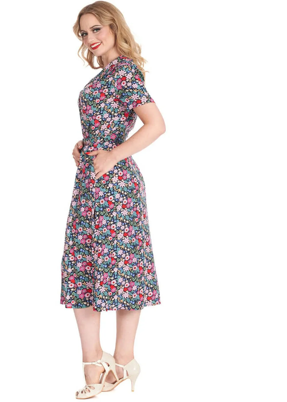 Banned Tea Party 40's Flare Dress Black