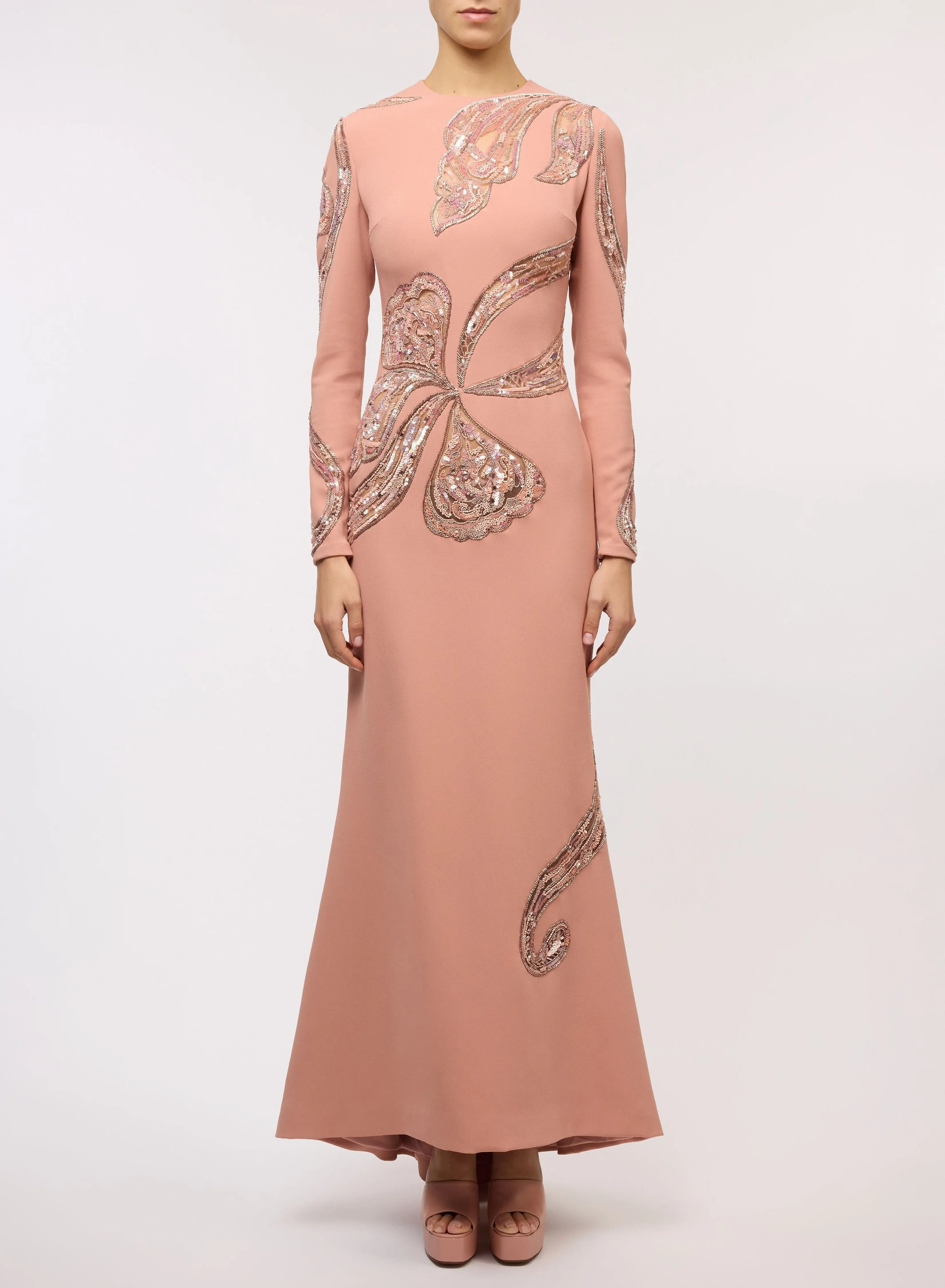 Bead Embroidered Motif Dress