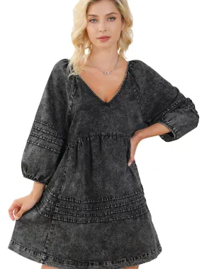 Black Puff Sleeve Dress