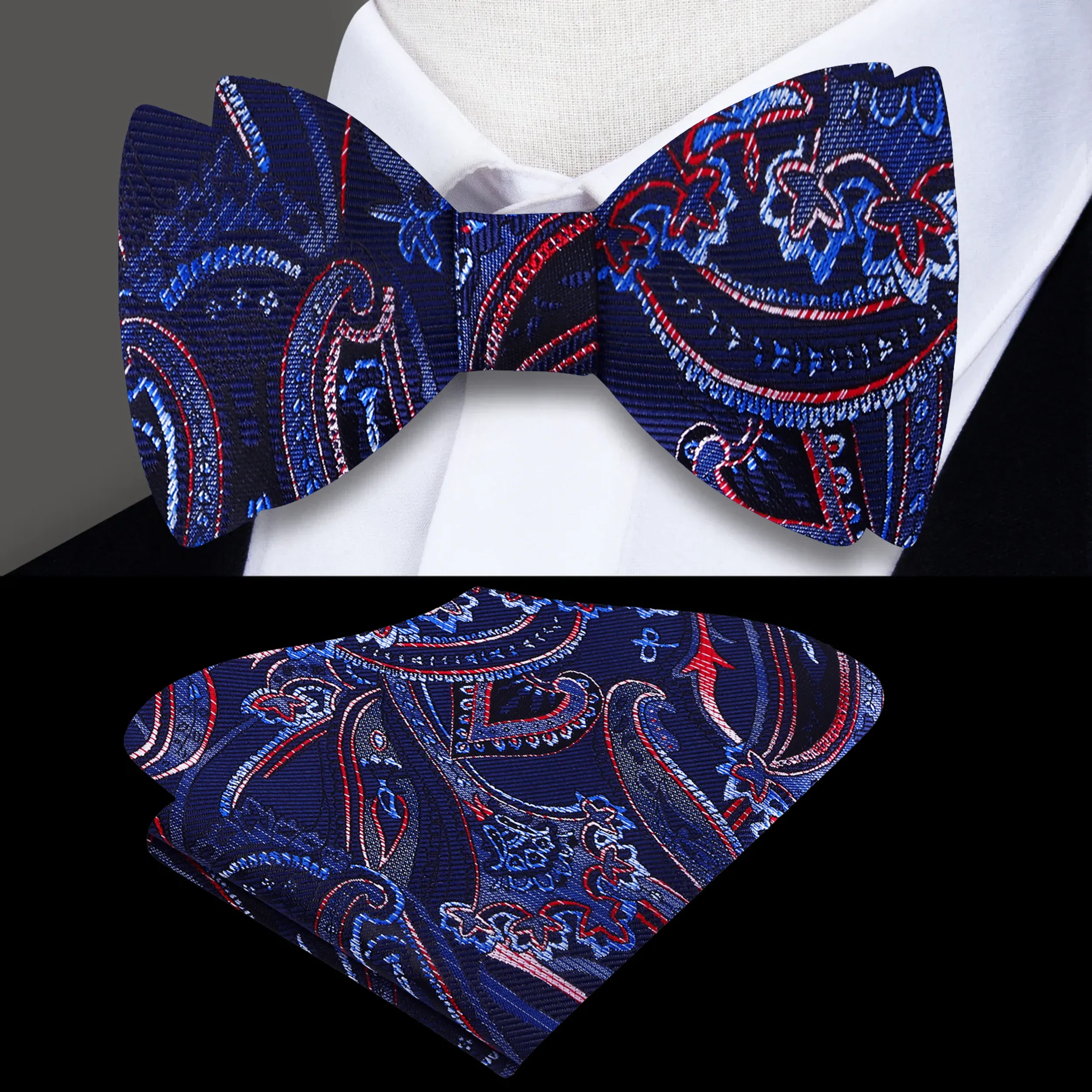 Blue Bayou Paisley Self-Tie Bow Tie