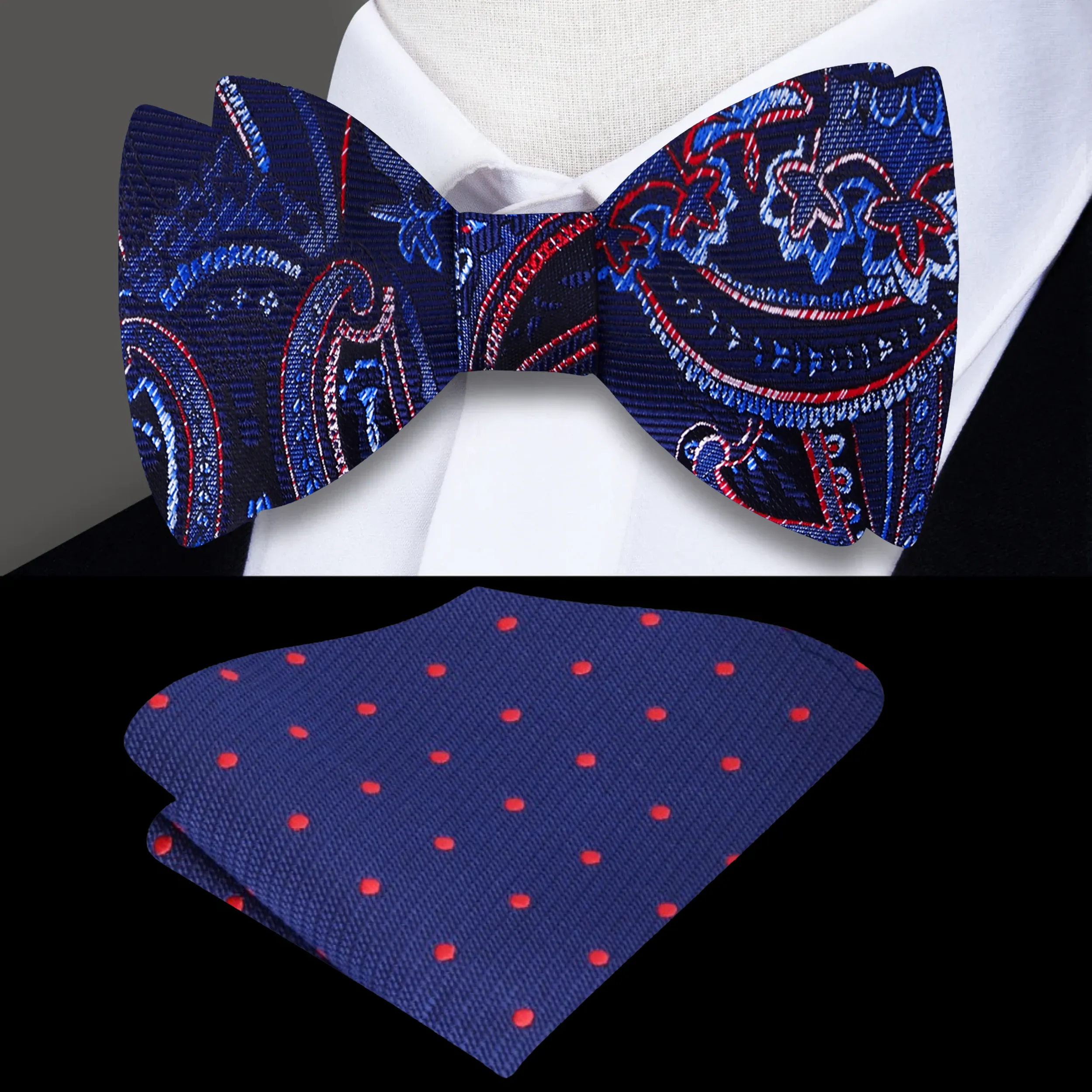 Blue Bayou Paisley Self-Tie Bow Tie