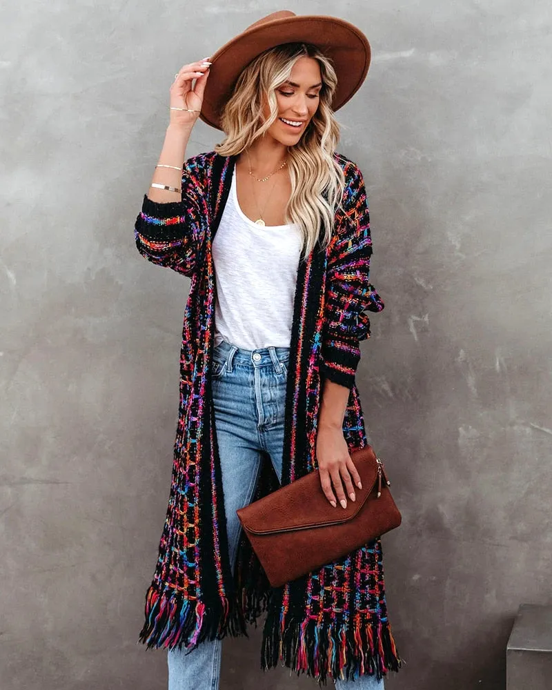 Bohemian Vintage Fringe Cardigan
