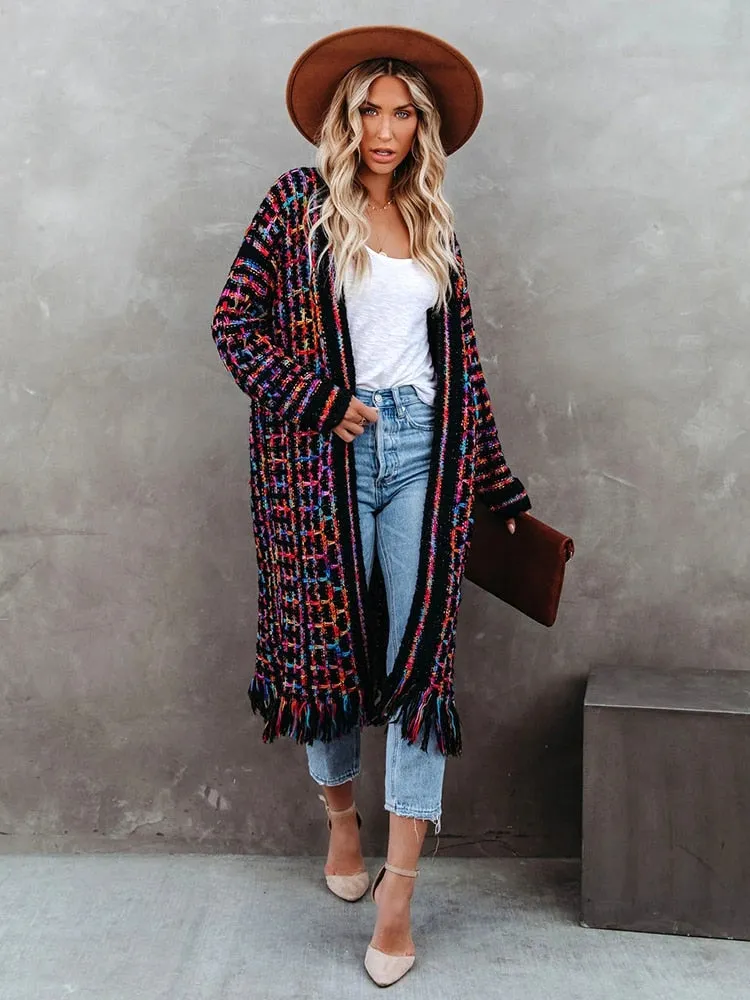Bohemian Vintage Fringe Cardigan