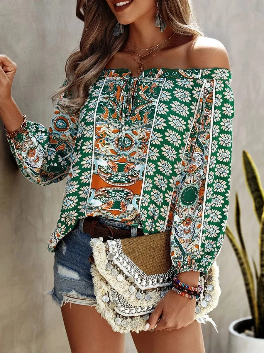 Boho Floral Print Top