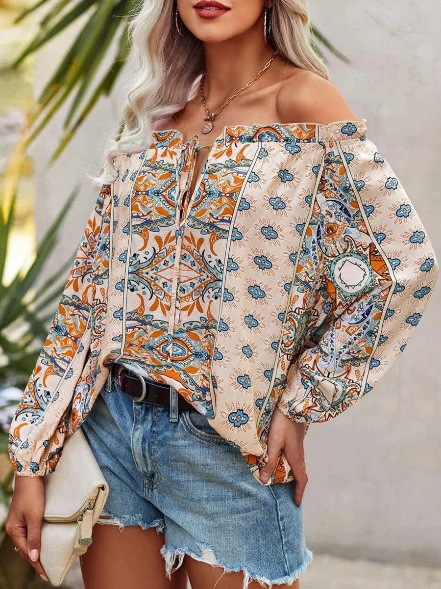 Boho Floral Print Top