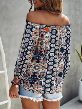 Boho Floral Print Top
