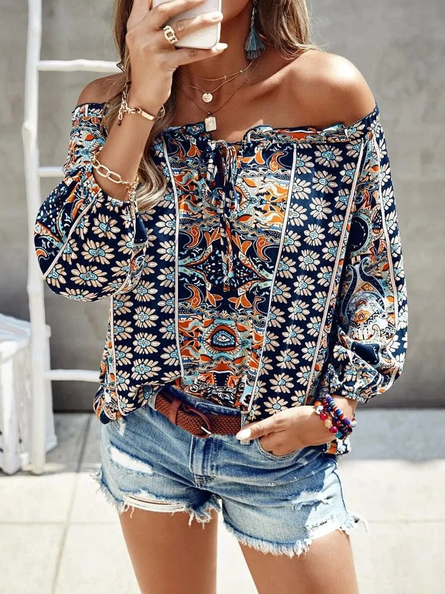 Boho Floral Print Top