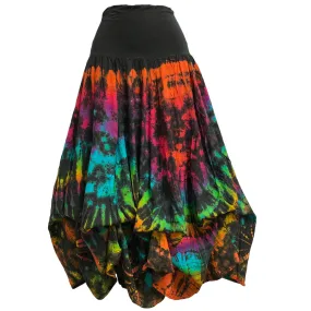Boho Tie-Dye Convertible Long Hippie Bubble baloon gypsy Skirt