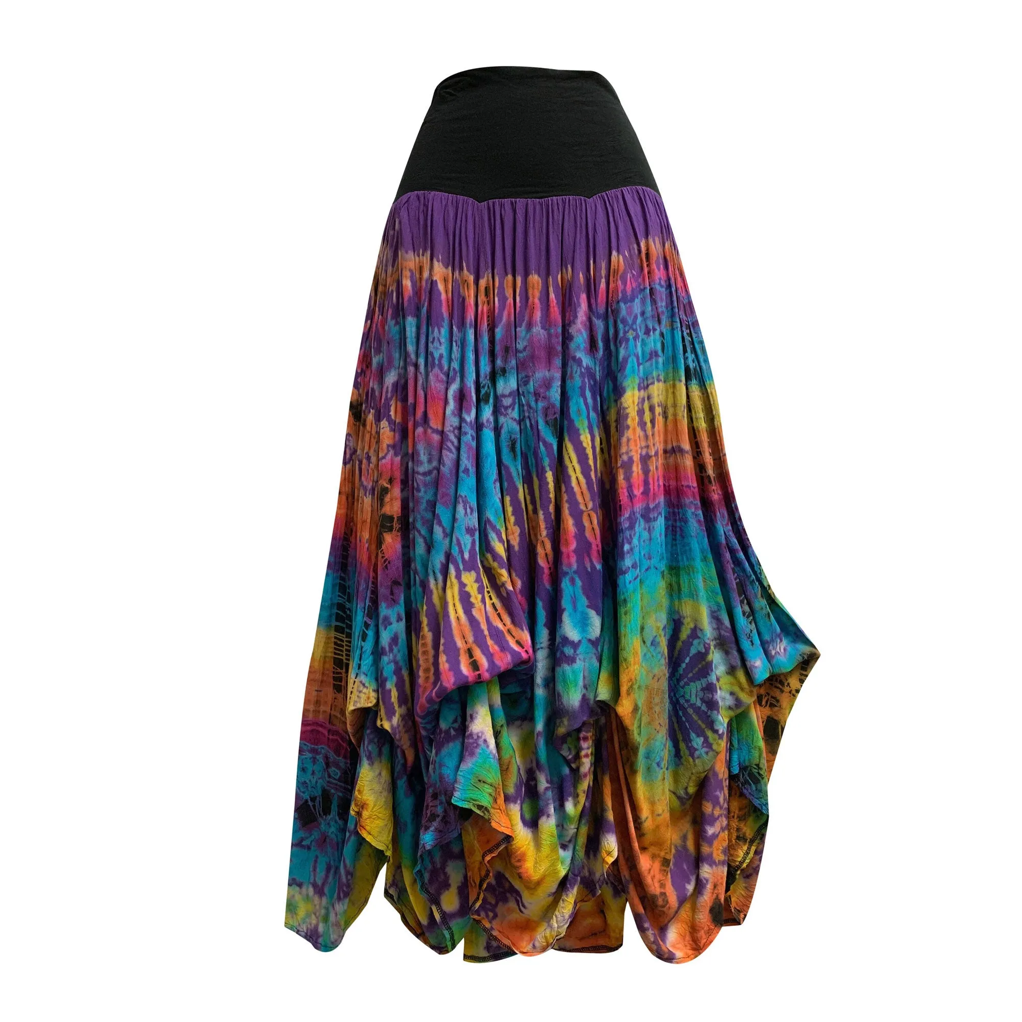 Boho Tie-Dye Convertible Long Hippie Bubble baloon gypsy Skirt