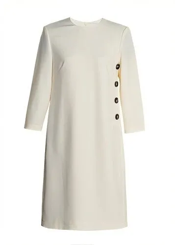 BUTTON MID-LENGTH SLIM DRESS