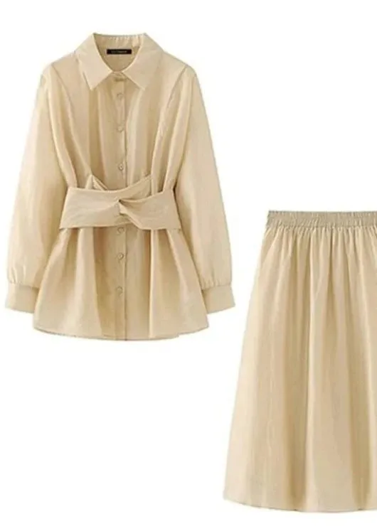 DESIGN CHIC SHIRT SKIRT SET
