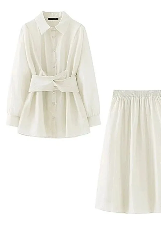 DESIGN CHIC SHIRT SKIRT SET