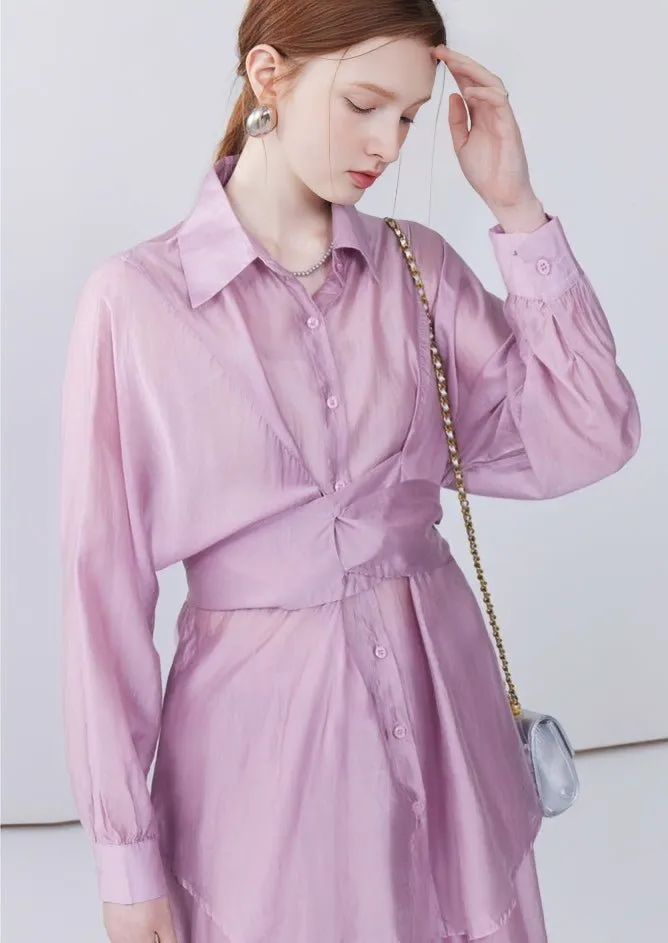 DESIGN CHIC SHIRT SKIRT SET