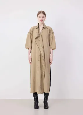 EMBROIDERED ASYMMETRICAL SHIRT DRESS