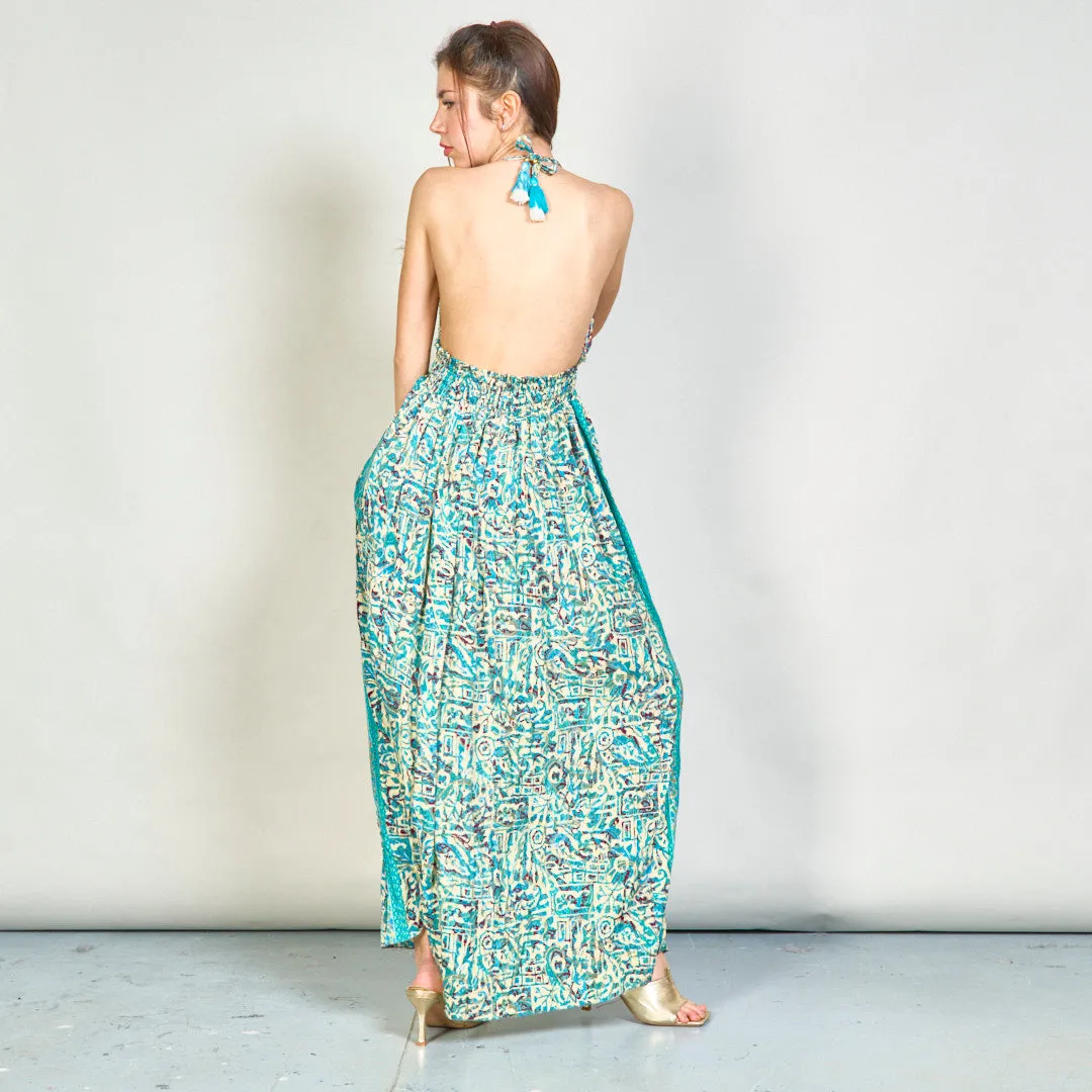 Embroidered boho maxi dress with tassels wholesale