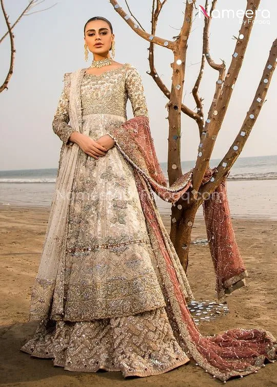 Embroidered Pakistani Bridal Frock with Lehenga #BS38