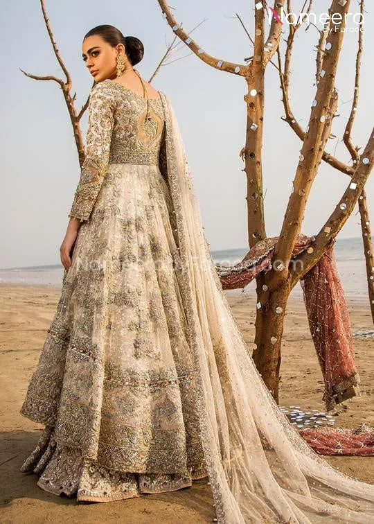 Embroidered Pakistani Bridal Frock with Lehenga #BS38