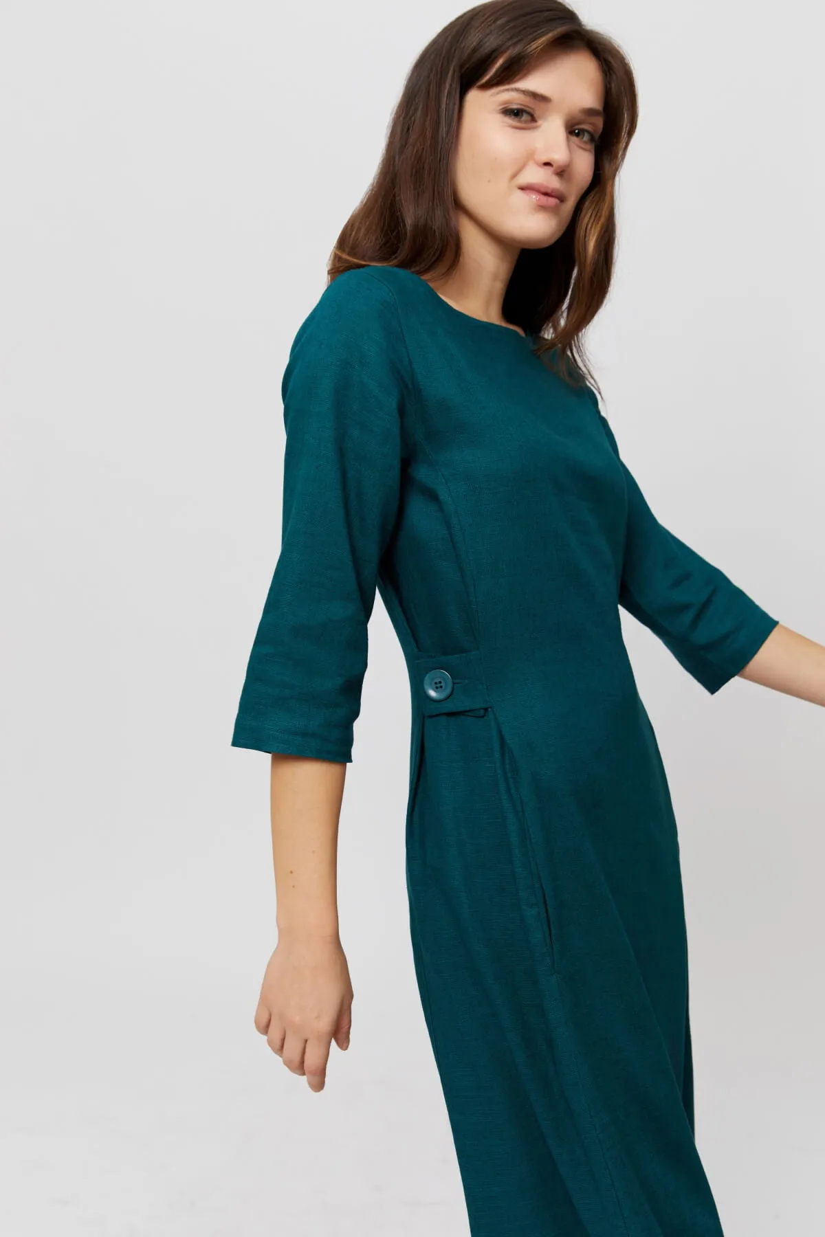 Emilia | Midi A-line Dress in Green