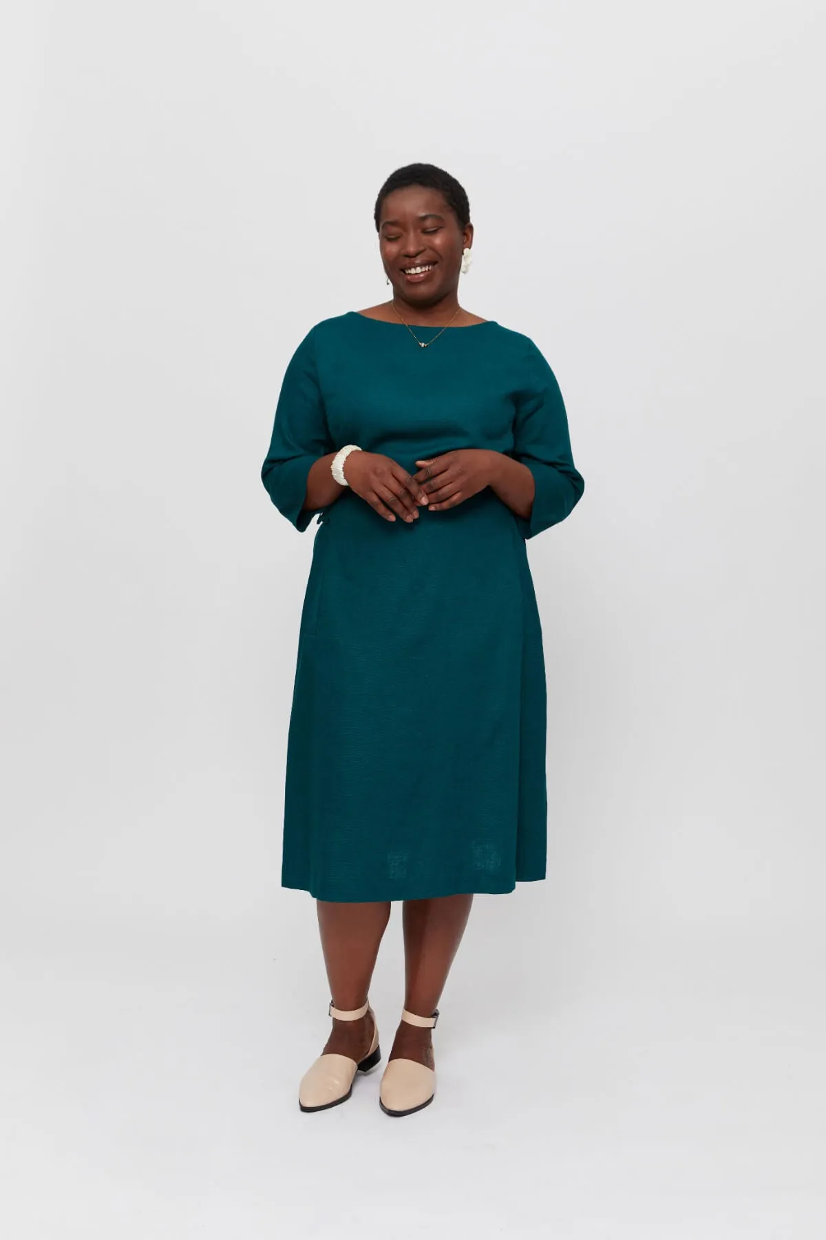 Emilia | Midi A-line Dress in Green